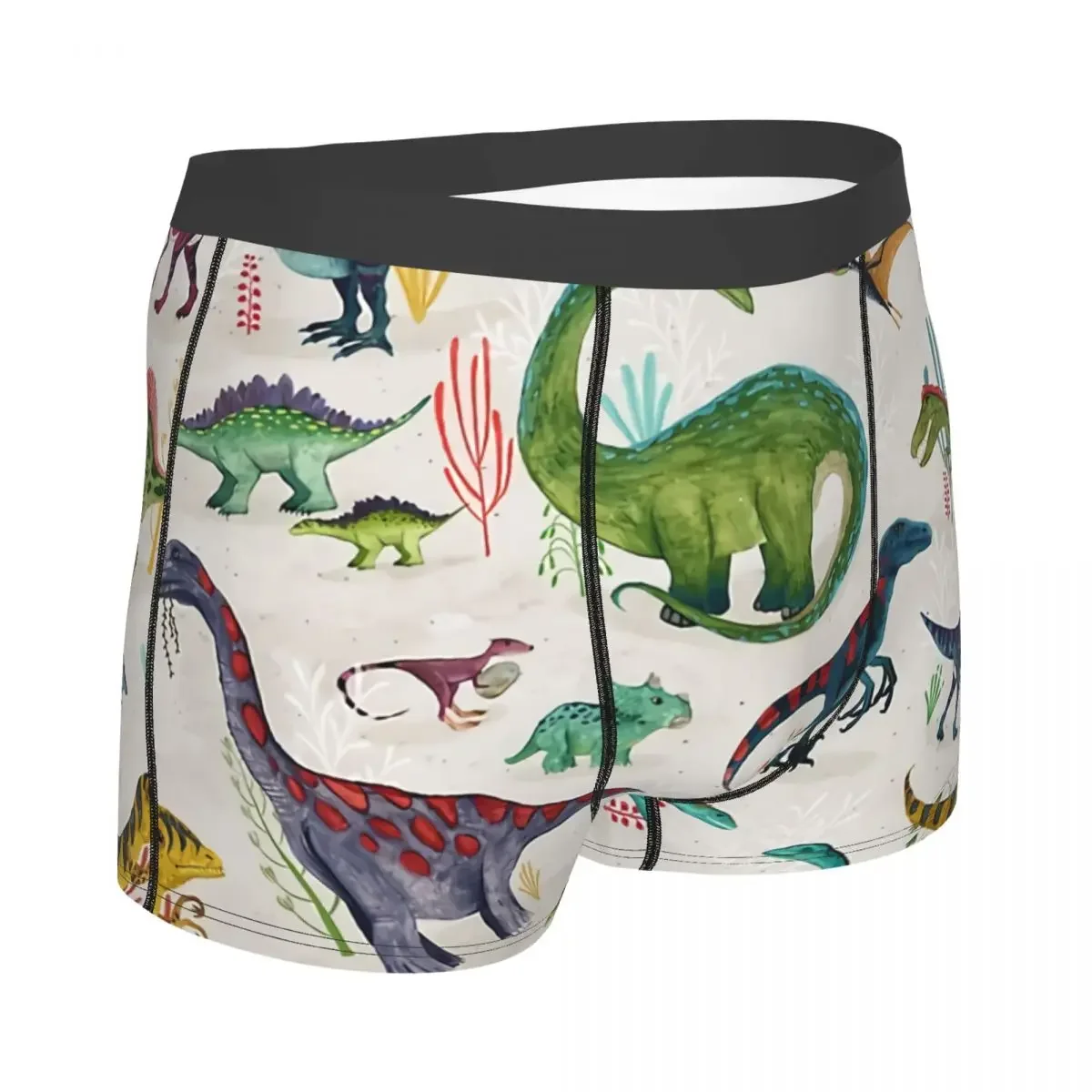 Bright Dinosaurs Men Boxer Briefs Underpants Highly Breathable High Quality Birthday Gifts