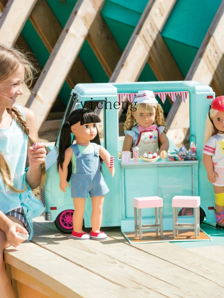 Tqh Ice Cream Car Children Play House Simulation Toy Girl Ice Cream Early Childhood Education Birthday Gift