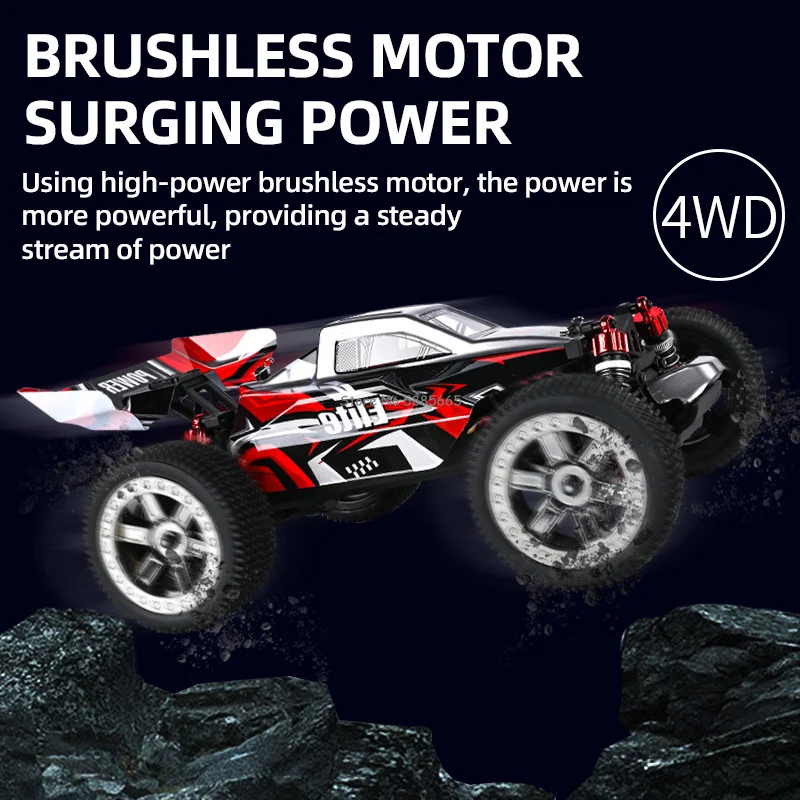 1:16 4CH 70KM/H High Speed Racing RC Car 2.4G Independent Suspension Brushless All Terrain LED Lighting Remote Control Drift Car