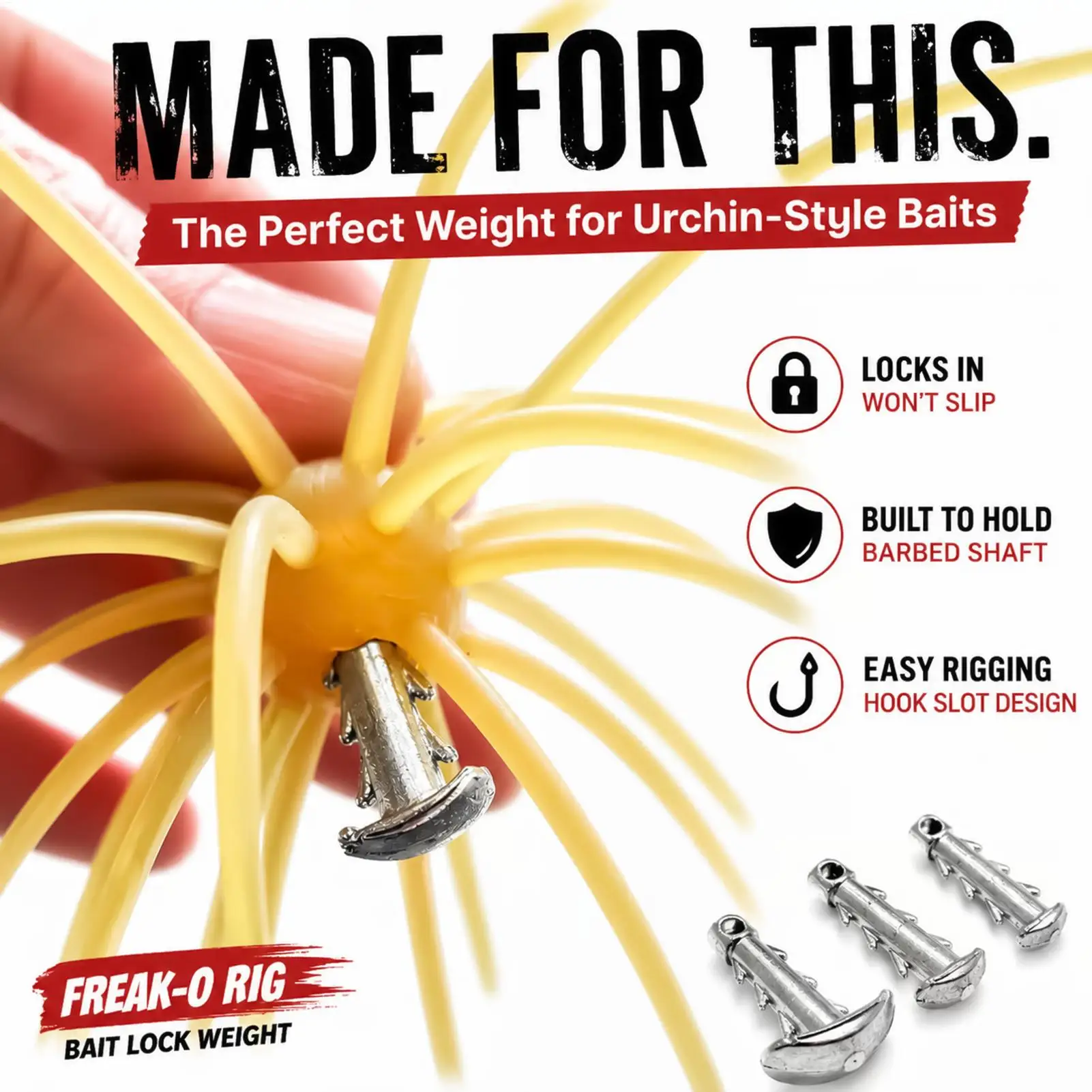 

3pcs Sea Urchin Bait Anchorr-shaped Sinker Dedicated Anchorr-shaped Sinker Anti-slip Locking Bait Easy-to-hook Fishing Accessory