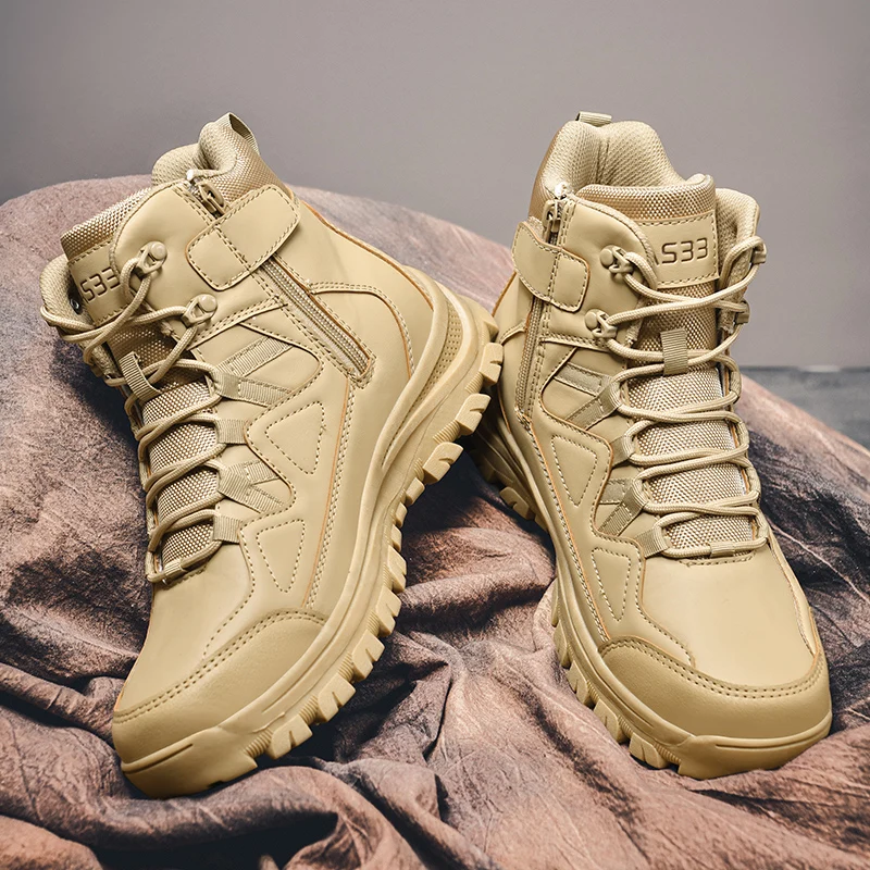 Men's Desert Boots Men Ankle Male Outdoor Hiking Tactical Boots Big Size 39-46 Work Safety Motocycle Boots New