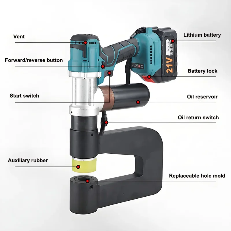 MZS-32B Electric  Bridge Hole Opener Rechargeable Lithium Battery Tool C-Shape Steel Girder for Punching Hydraulic Tool