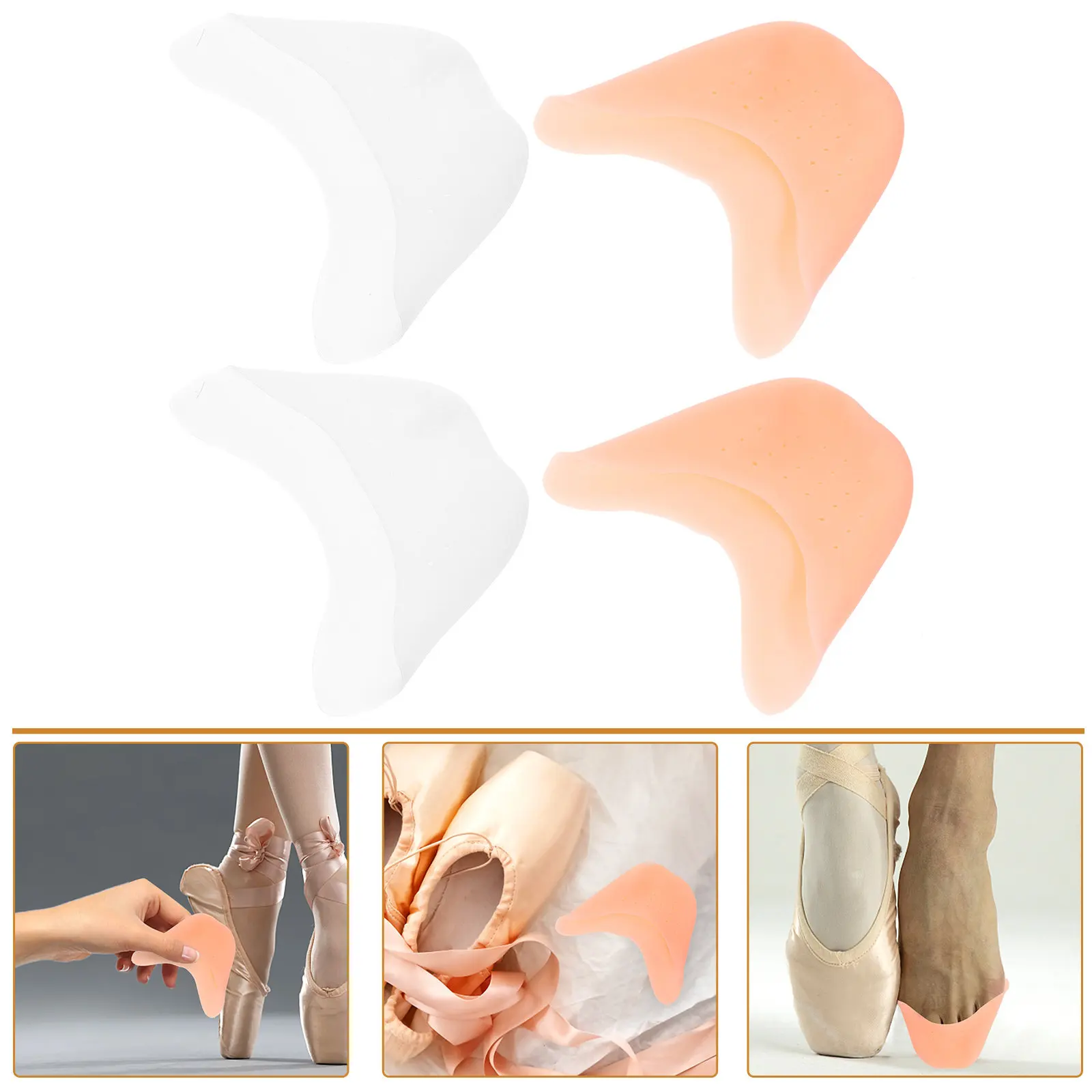 

2 пары защитных накладок для пальцев ног, премиум-материал, удобные, дышащие, противоскользящие, износостойкие, для балета, бега, пеших прогулок