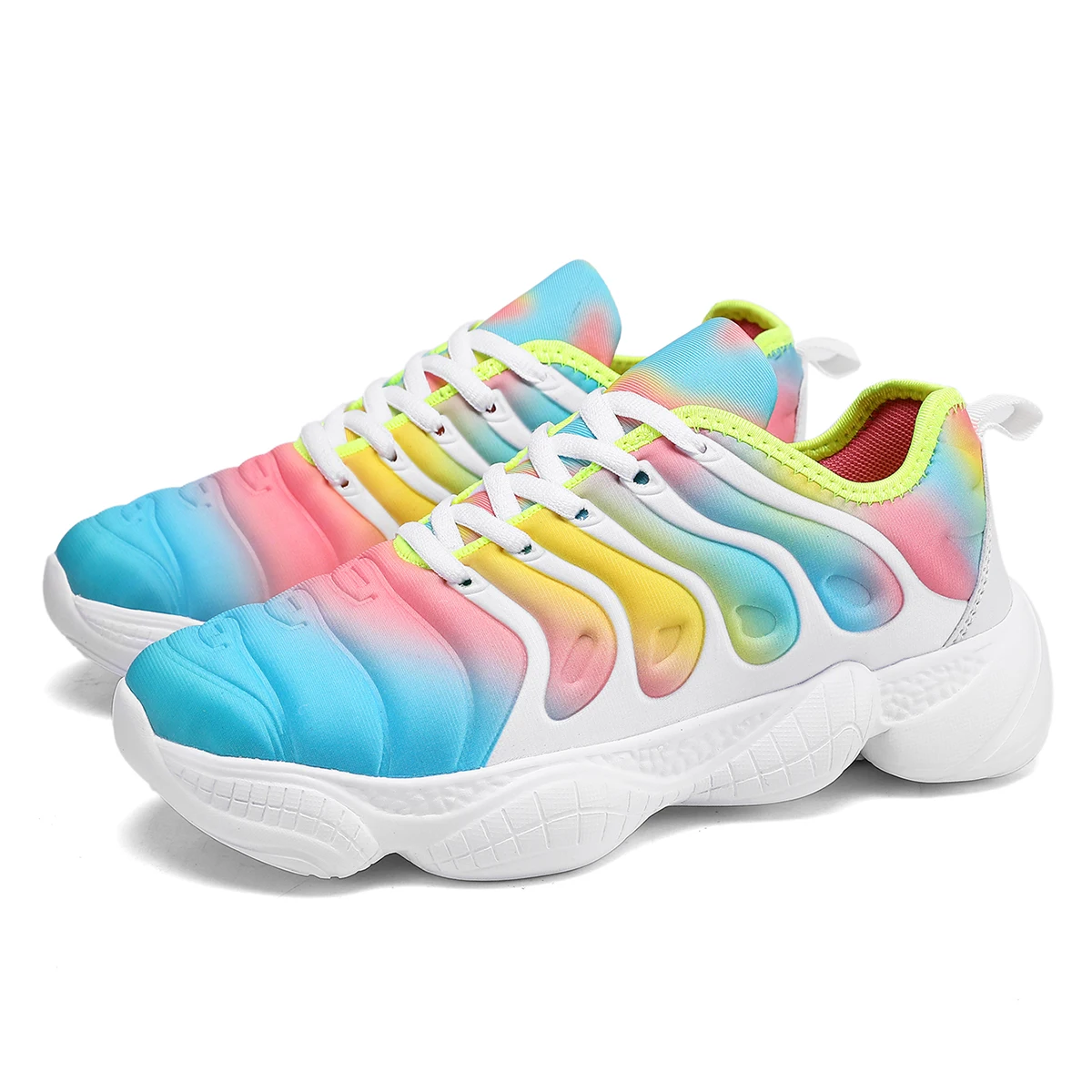 New Candy Color Women Soft Sole Bottom Sneakers Running Shoes Lady Hiking Shoes Couple AutumnRainbow Sports Shoes