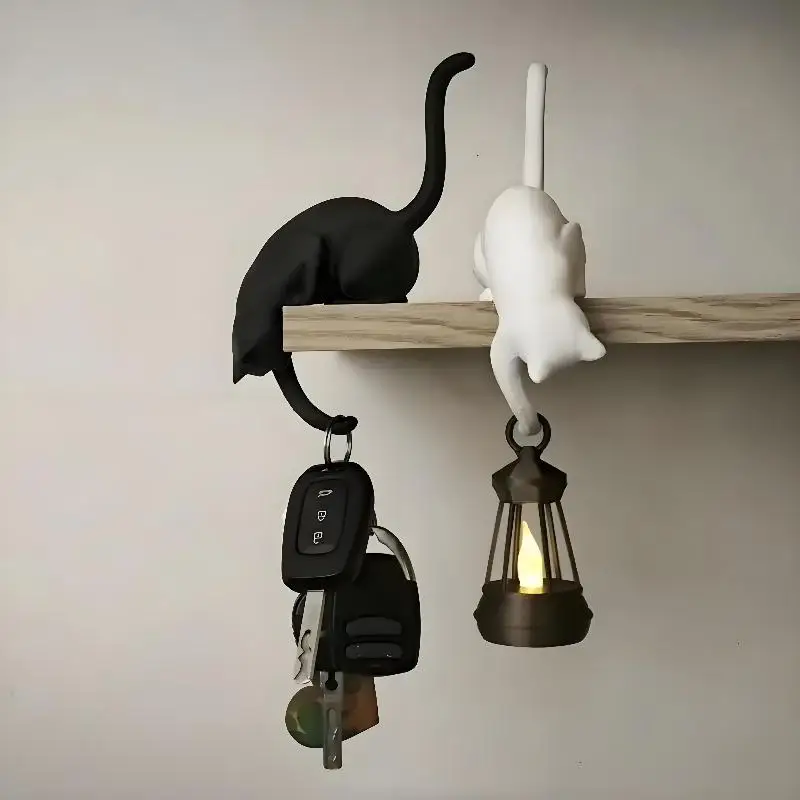 These Adorable Cat-shaped Hooks Are Versatile And Perfect As Keychains For The Entryway Or As Living Room Decorations