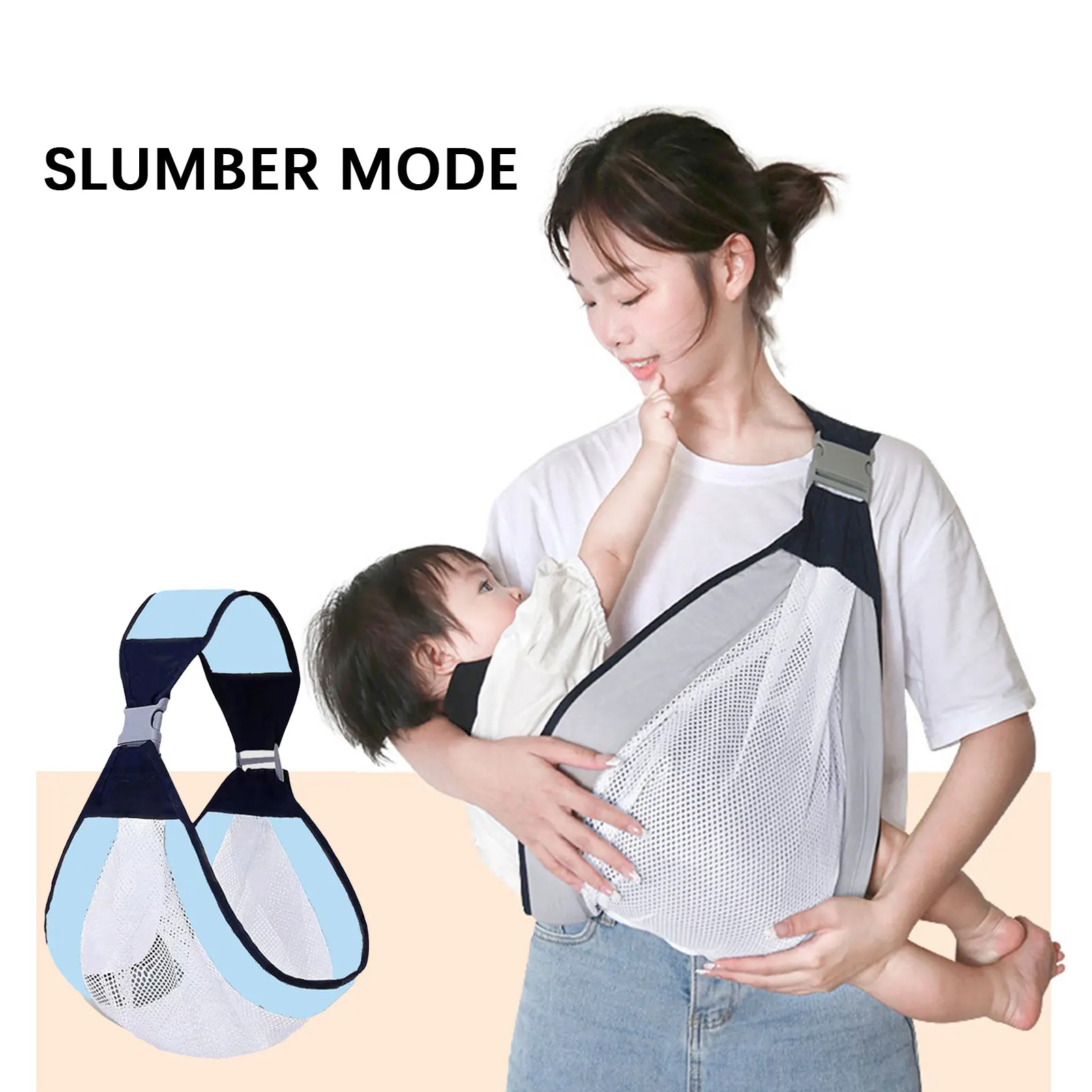 

Mesh Child Baby Wrap Carrier One Shoulder Labor-Saving Baby Holder Carrier Soft Comfortable,for Walking for Outdoor Travel
