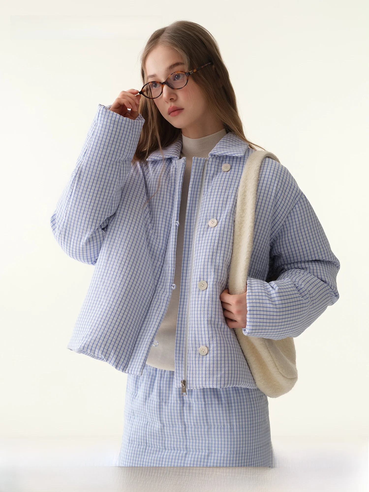 

Женское зимнее пальто Babymoon 90% White Du down Thiened Blue ort Puffer Jaet с хлопковой юбкой, повседневная свободная посадка