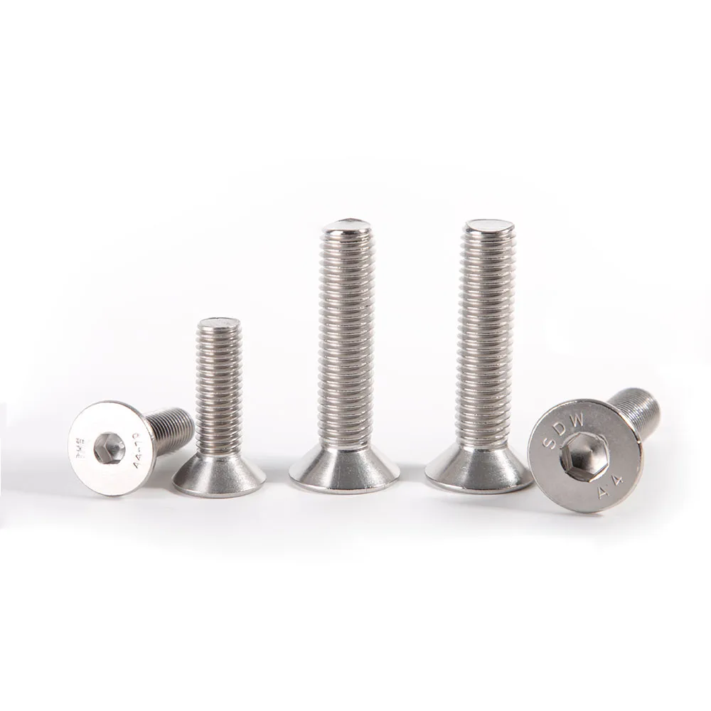 DIN7991 A4-70 316 Stainless Steel Hex Socket Flat Countersunk Head Screw M3 M4 M5 M6 M8 M10 M12 M16 Hexagon Allen Bolt