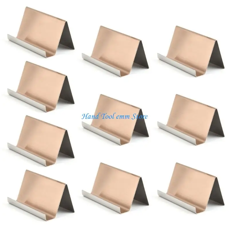 

H37F 10Pcs Stainless Business Card Holder Display Shelf Multi-purpose Name Card Case