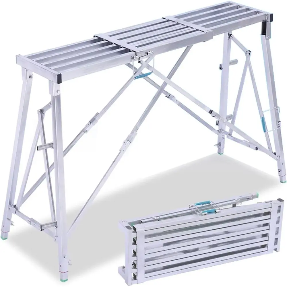 Adjustable 5-Gear Folding Ladder - Multi-Height Workbench for Home, Vehicle Cleaning, and Maintenance