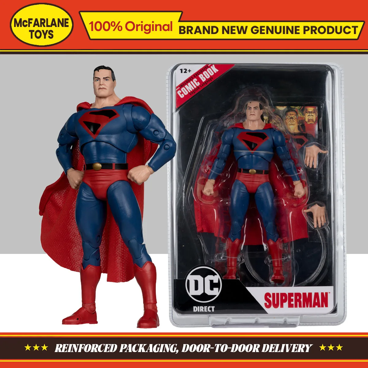 McFarlane Toys DC Page Punchers: Kingdom Come Superman 18 см, коллекция экшн-фигурок, оригинальная модель, орнамент, подарки
