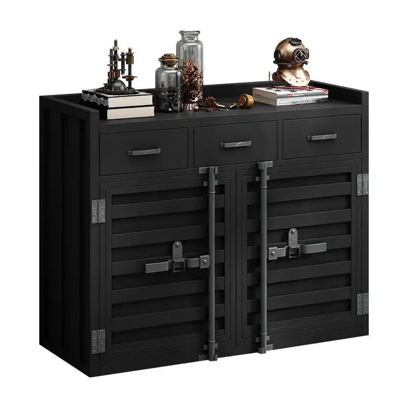 

Industrial style sideboard, container wrought iron locker, wall-to-wall wine cabinet, restaurant box