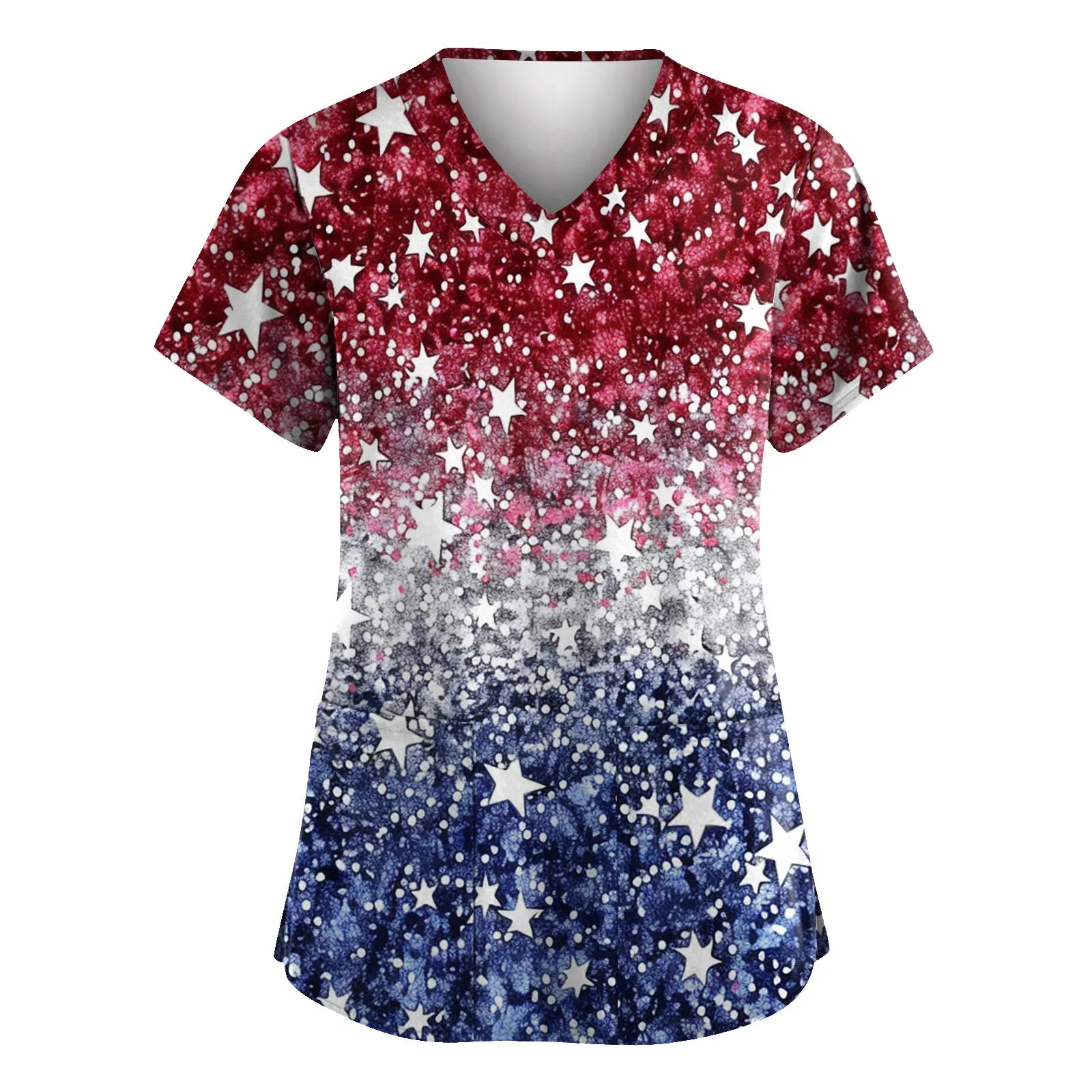 Uniforme d'infirmière pour femmes, uniformes médicaux de poche à col en V College en 3D pour la fête de l'indépendance, uniforme de soins infirmiers de dessin animé, 2024