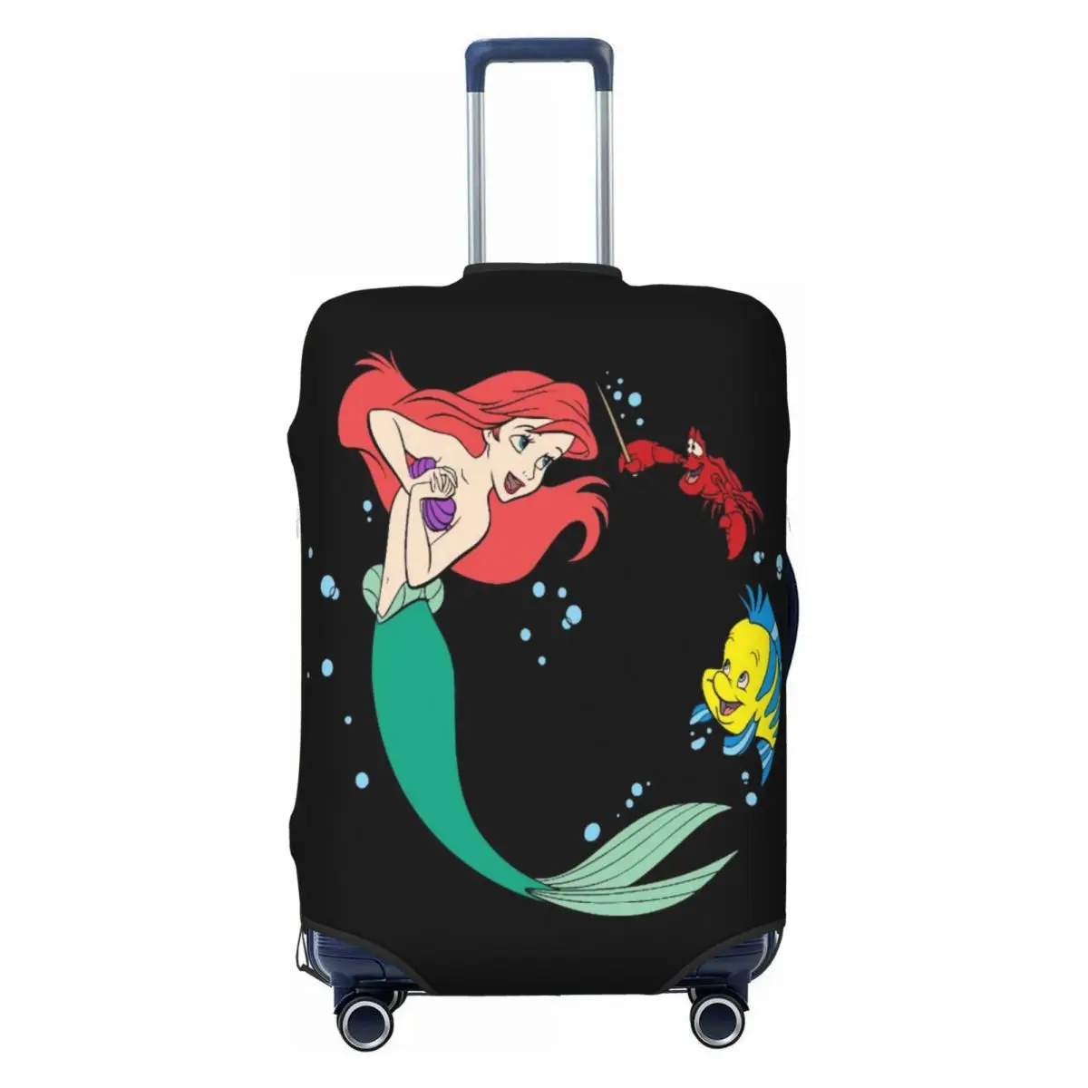 

Custom The Little Anime Mermaid Froud Suitcase Cover Washable Travel Luggage Covers for 18-32 inch