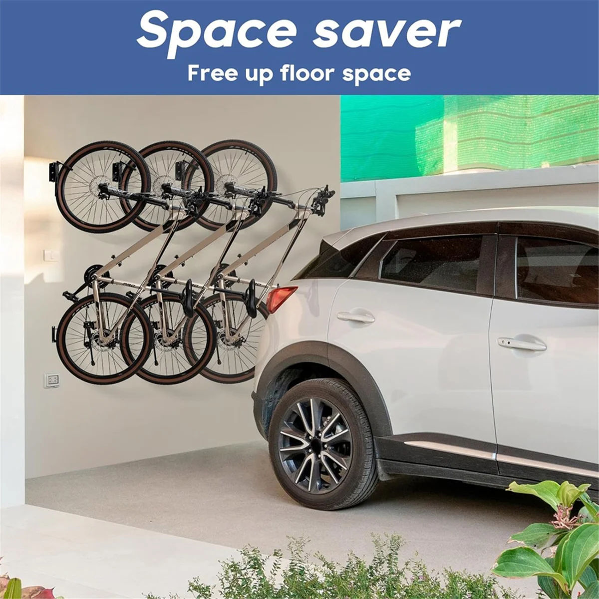 A98U 1 PACK Swivel Bike Rack Garage Wall Mount Bike Hangers for Garage Bike Rack Bicycle Storage Vertical Bike Rack