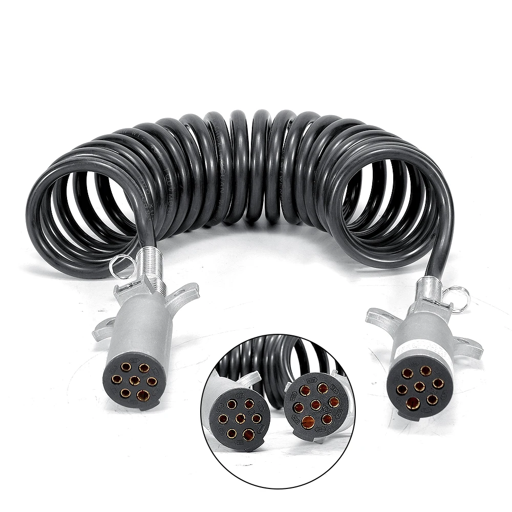 ABS EBS 7-Way Coiled Wire Harness Cable Electric Spring Power Truck Trailer Brake System Cable Connector Parts & Accessories view 5