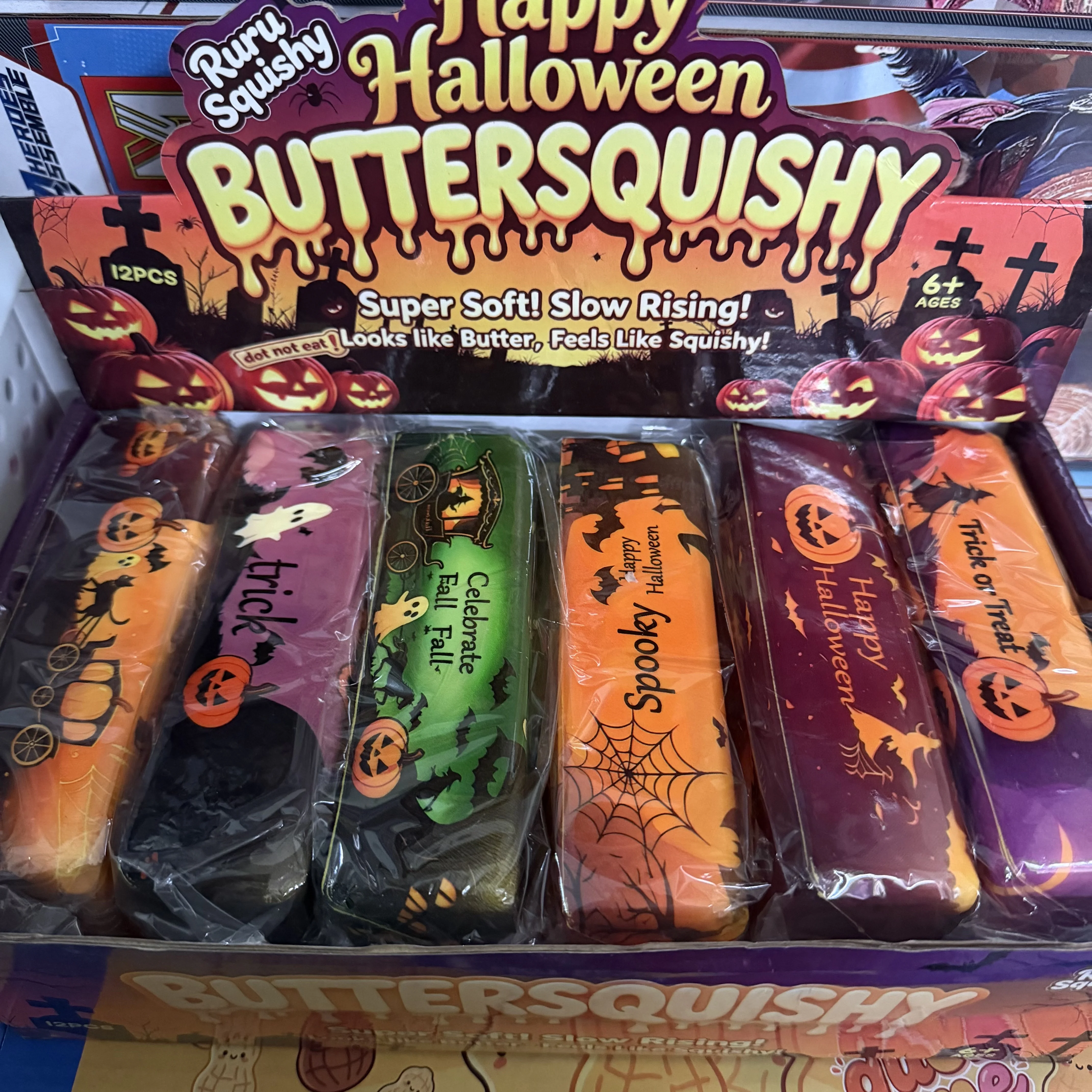 Halloween Individually Packaged Butter Stick Slow Rebound Squeeze Toy, Realistic Milk Stick Stress Relief Toy