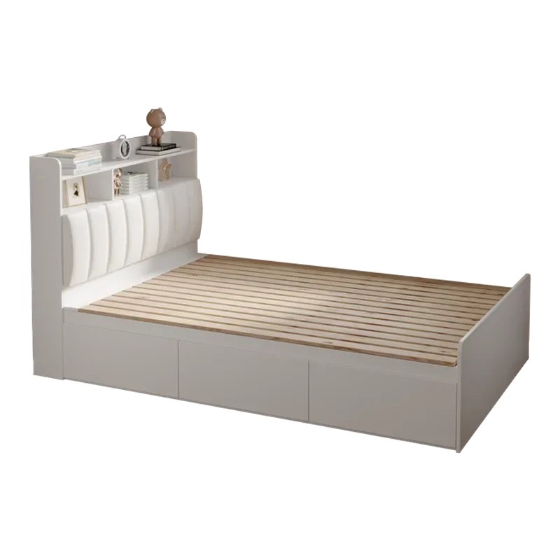 

Single bed soft backrest tatami storage multi-functional children's room 1.2 meters household small apartment