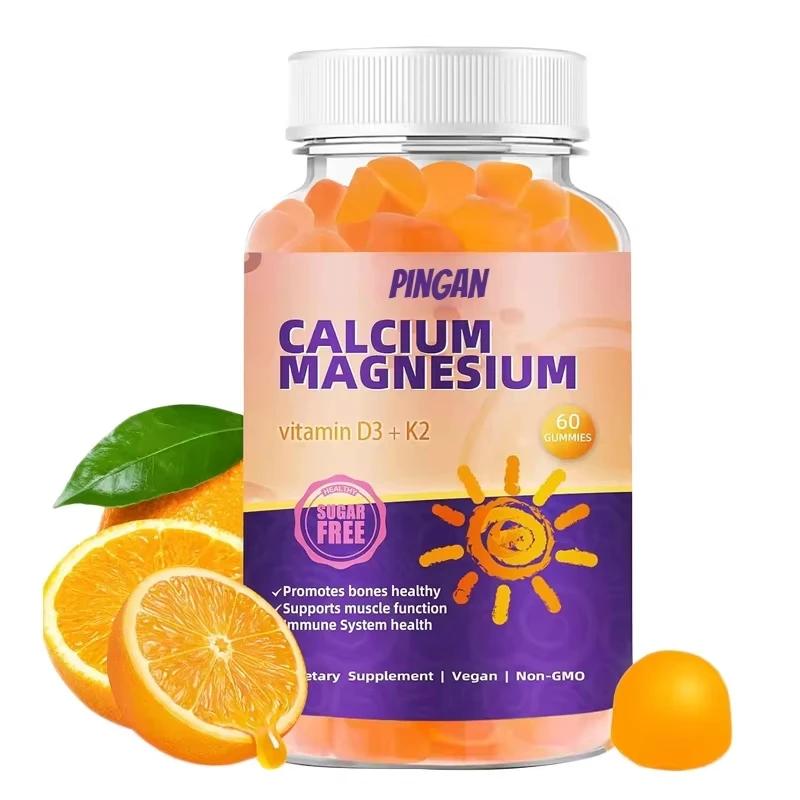 

Calcium Magnesium Gummies 600 Milligrams of Calcium, 420 Milligrams of Magnesium Containing Vitamin D3+K2 60 Gummies
