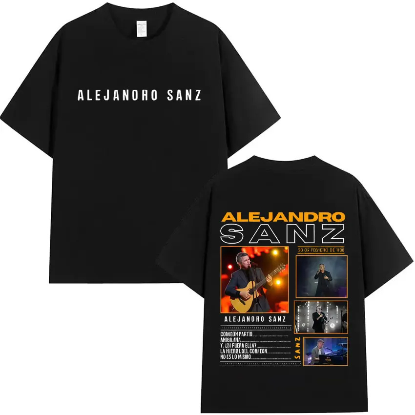 Cantante Alejandro Sanz moda gráfica Tshrit verano Harajuku Camiseta gótica Camiseta de algodón para hombres Casual camisetas de gran tamaño regalo para seguidores