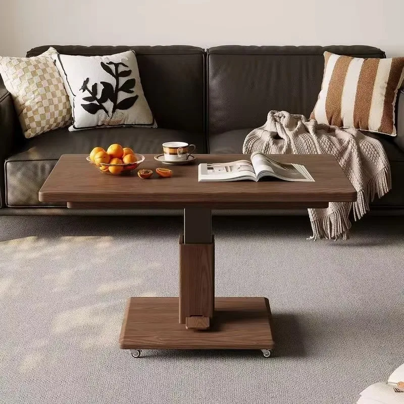 Solid Ash Wood Modern Coffee Table Adjustable Height Lift Movable Eco-Friendly Durable Multi-Purpose Storage Living Room Home