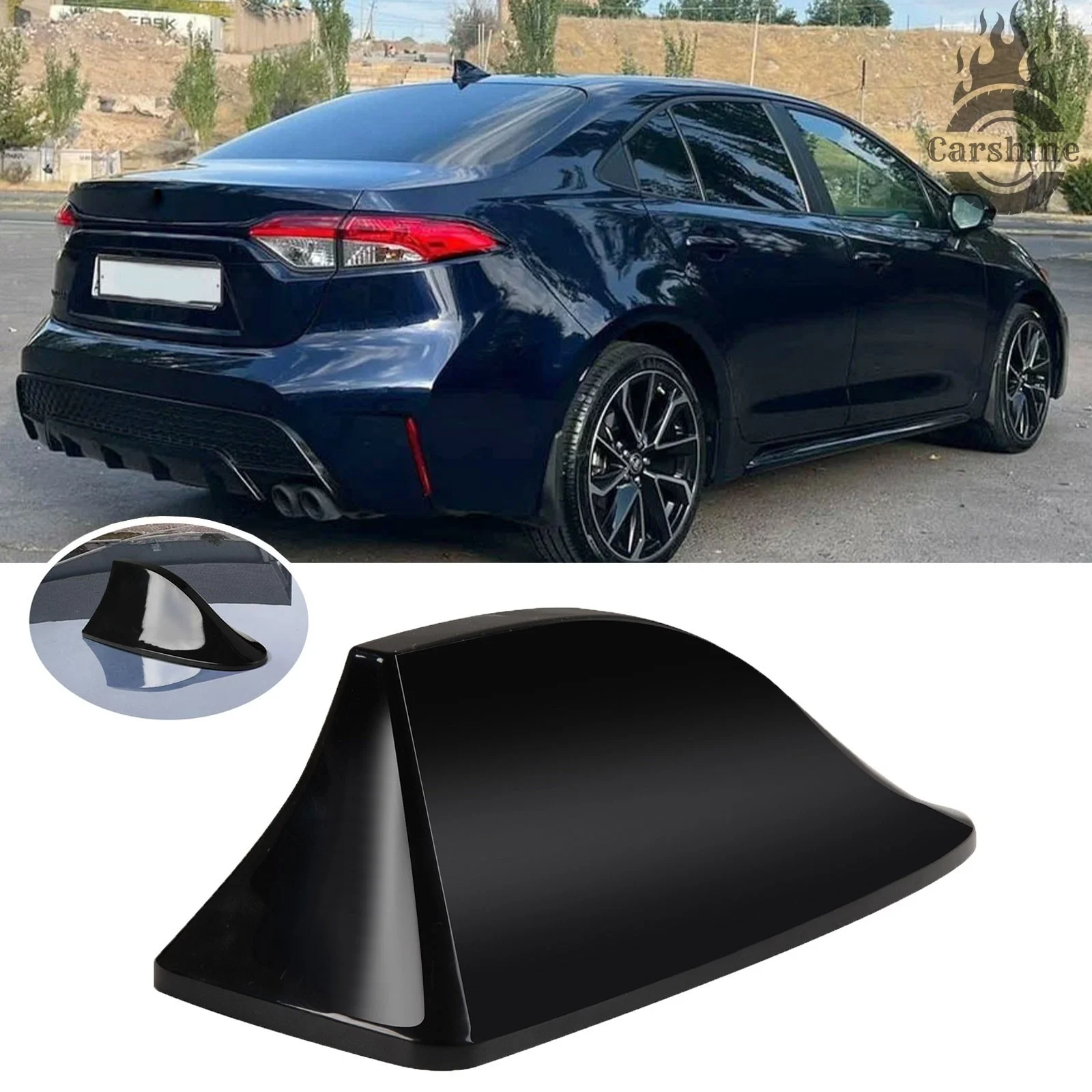 هوائي سقف زعانف القرش الأسود هوائي FM/AM راديو إشارة ديكور سيارة تقليم عالمي