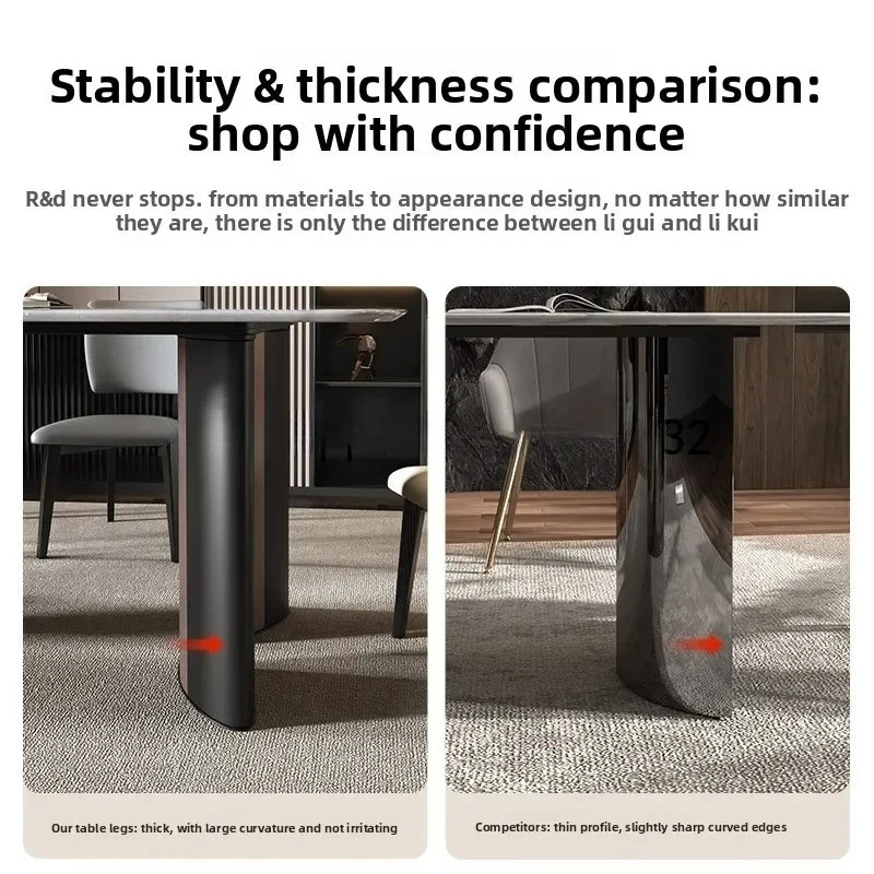 CJ-8   Natural Ultra-fine Crystal Stone Dining Table Marble Long Table Modern Color Crystal Stone Dining Table and Chair Set