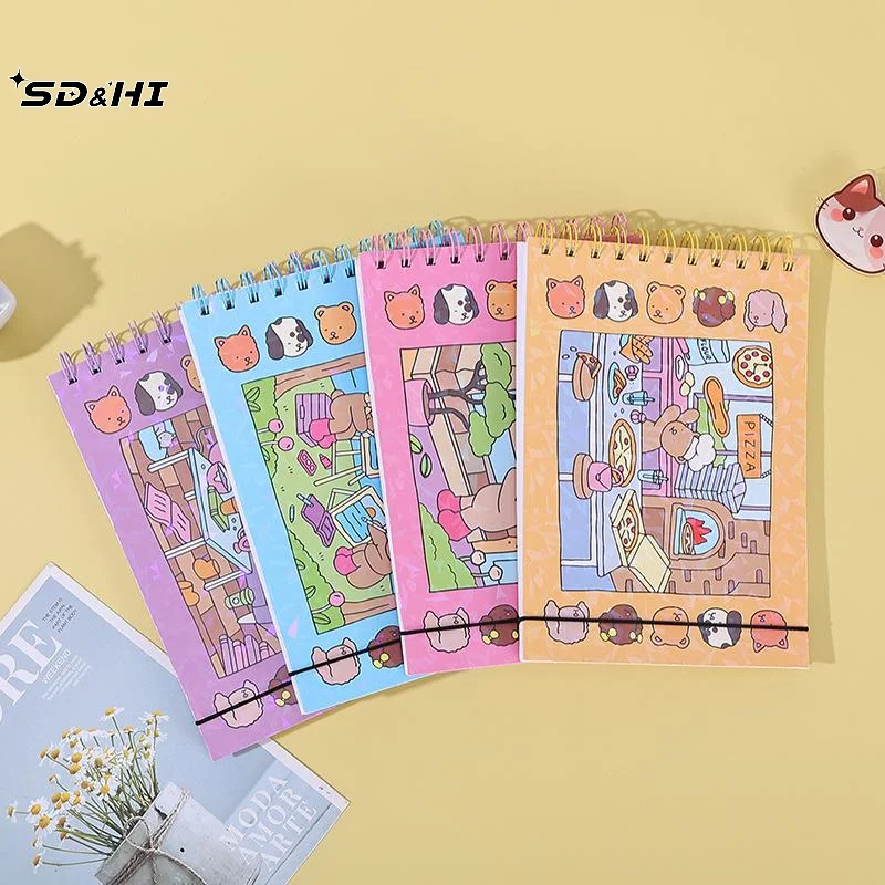 

New 1/4Pcs Creative Interesting Decompression Coloring Book Kids Animal Theme Graffiti Painting Book Bobbie Goods Coloring Book