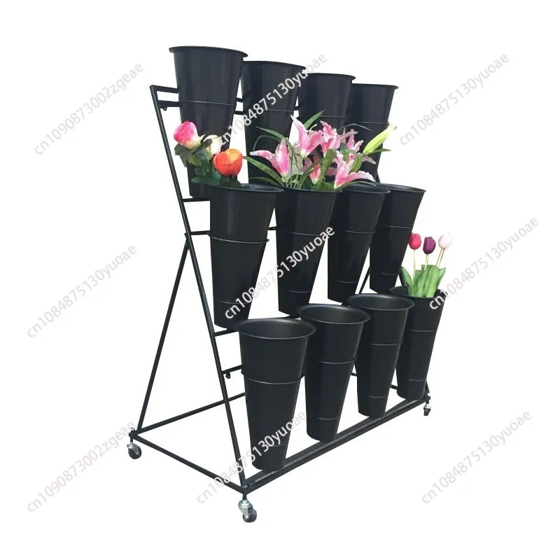 Florist  Stand Ladder Multi-layer Display Shelf  Round Barrel  Flower Barrel Shelf Removable Flower