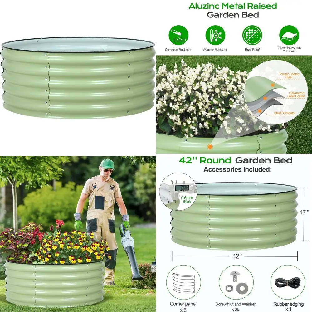 

Raised Garden Bed 42 Tall Metal Outdoor Planter for Vegetables, Flowers, Tomatoes, Carrots, and More
