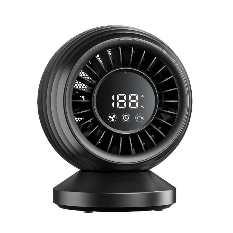 

2025 new desktop fan rechargeable digital display desktop circulating fan home office usb shaking fan