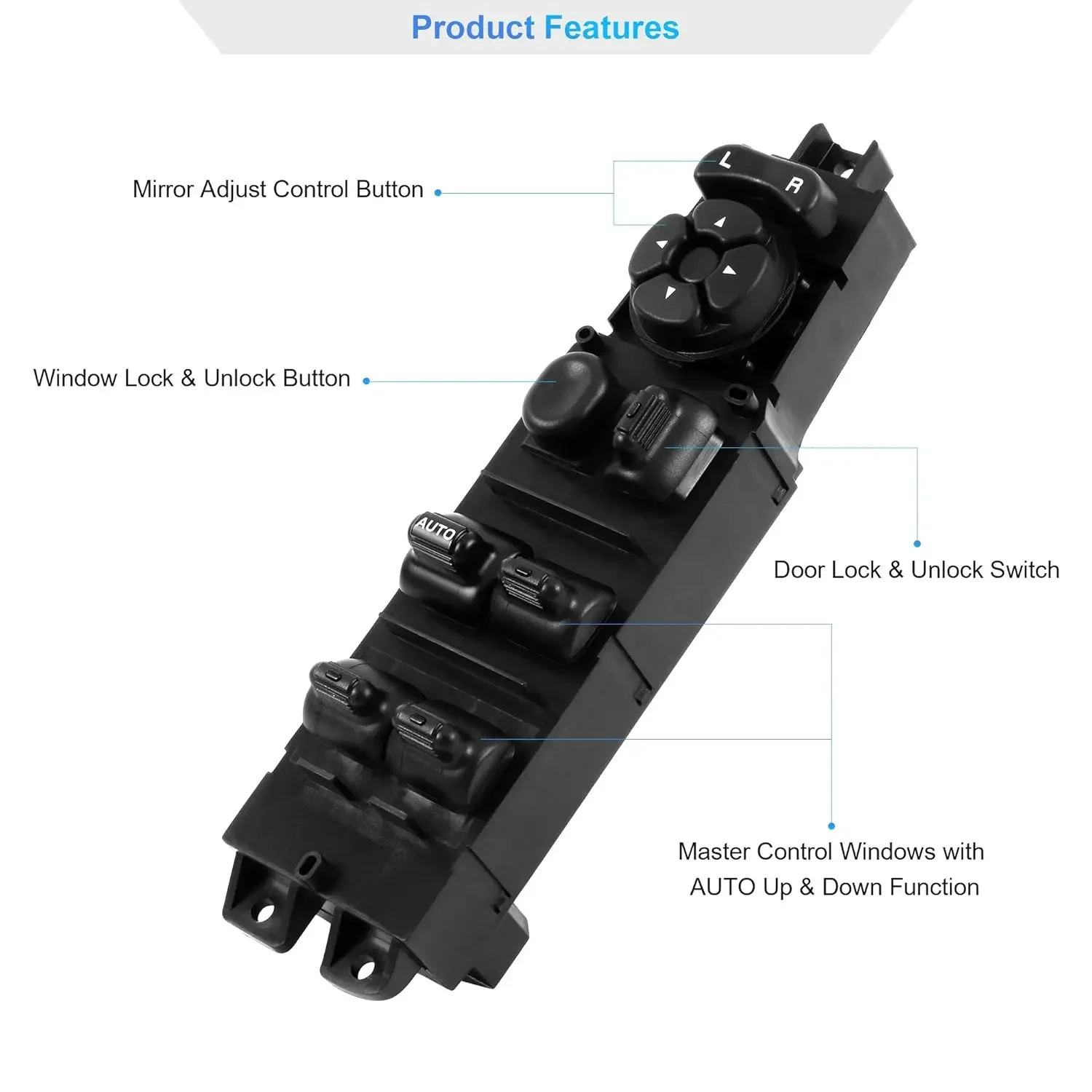 Driver side electric window switch and trim panel for Dodge Ram 68171680aa black
