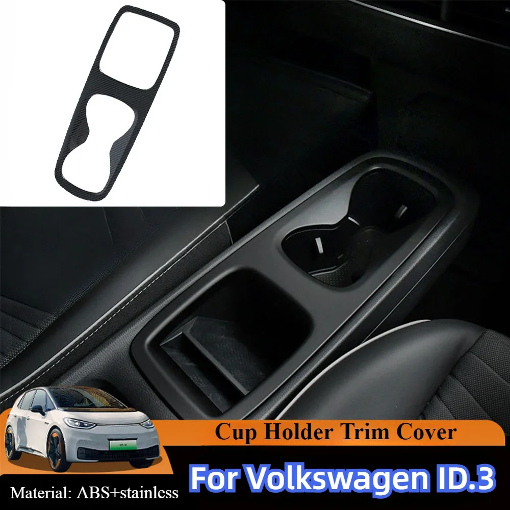 

Fit For Volkswagen VW ID.3 ID3 2021-2024 Car Center Console Cup Holder Panel Frame Decorative Cover Styling Accessories