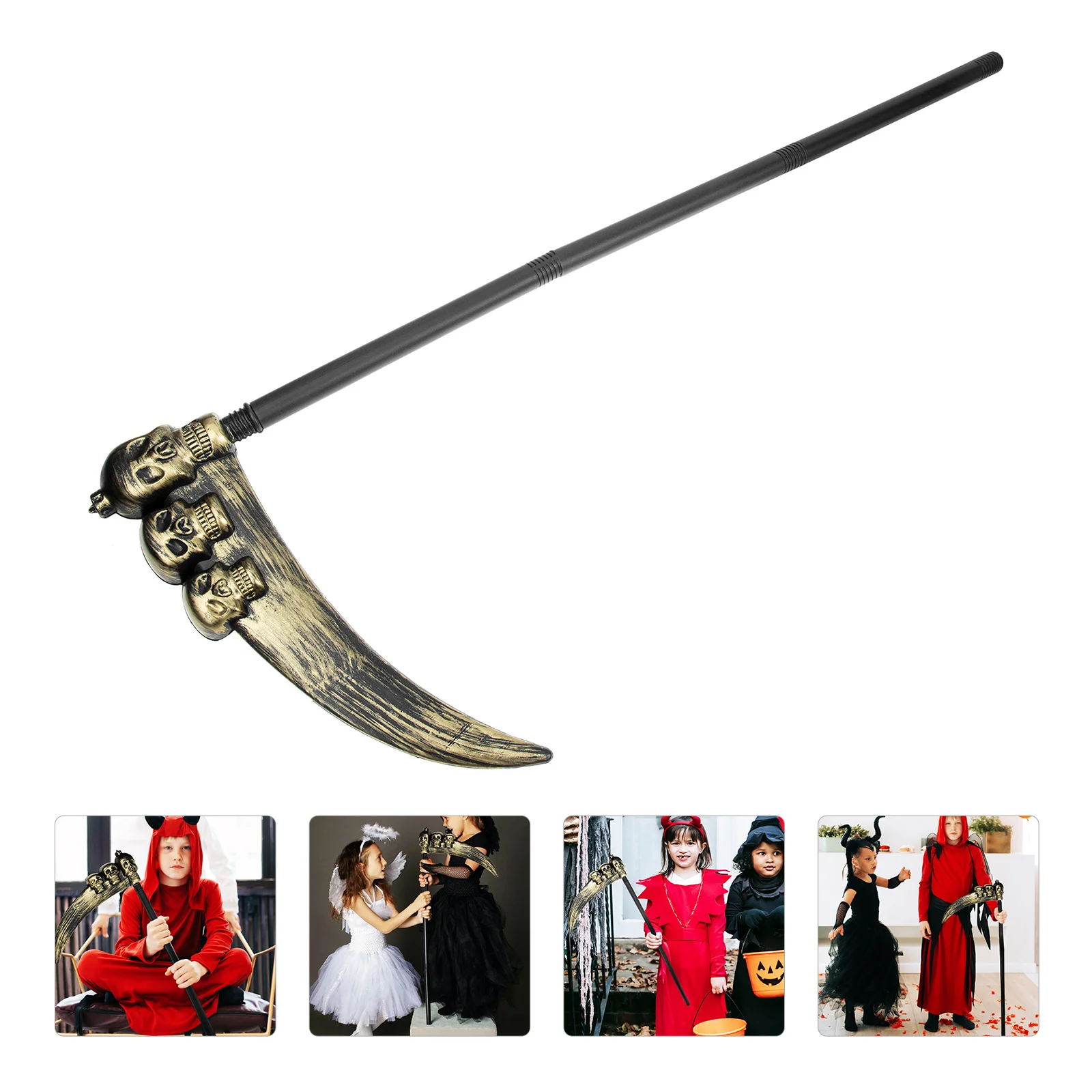 Simulation Scythe Prop Halloween Supplies for Children Cosplay Kids Stage Performance Clothing