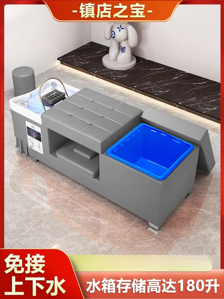 MJY free connection up and down water storage shampoo bed water circulation massage barber shop special