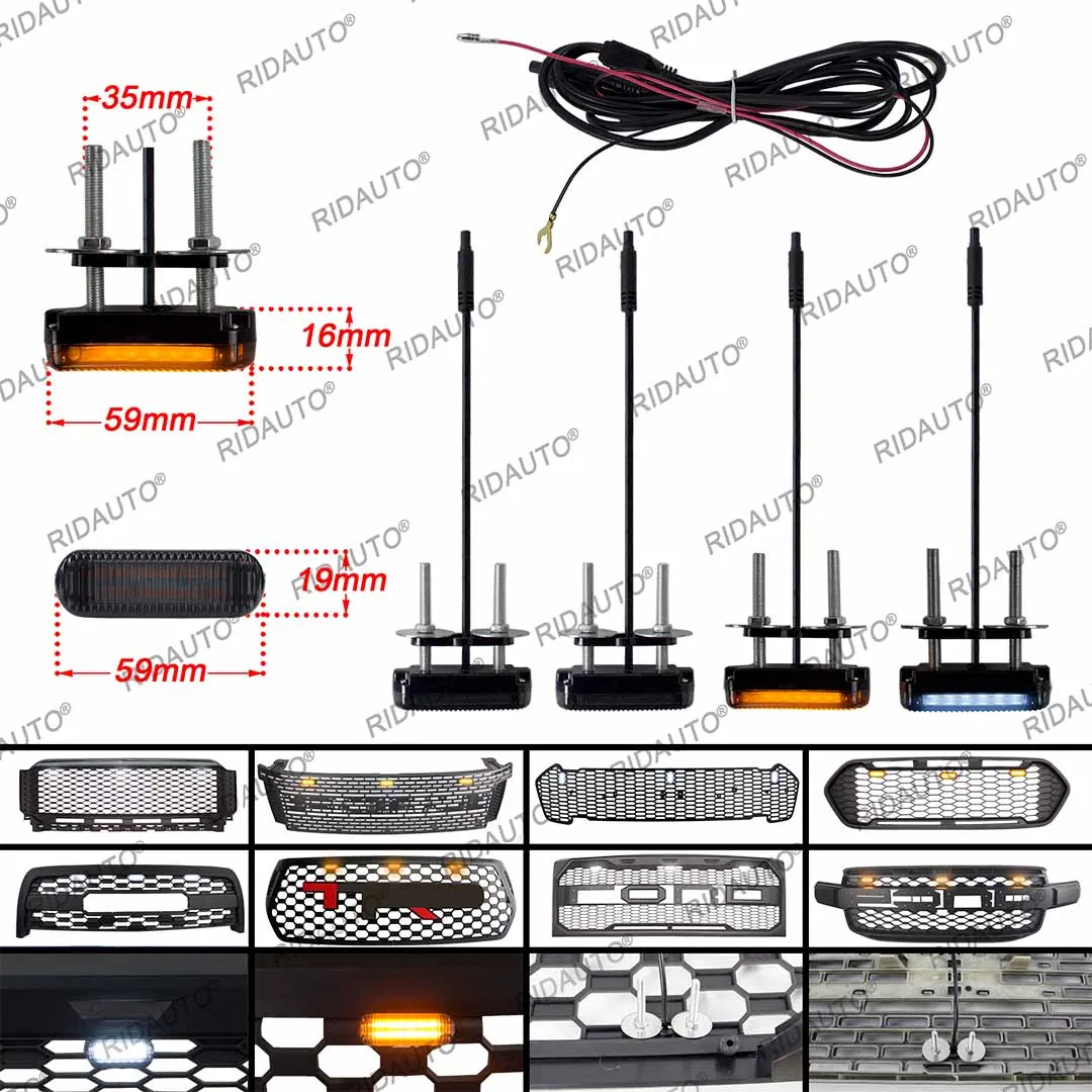 

Universal LED Grille Light DIY Lamp Lights For RANGER F150 HILUX TUNDRA TACOMA Transit Pickup Truck Car Universal LED Lens Light