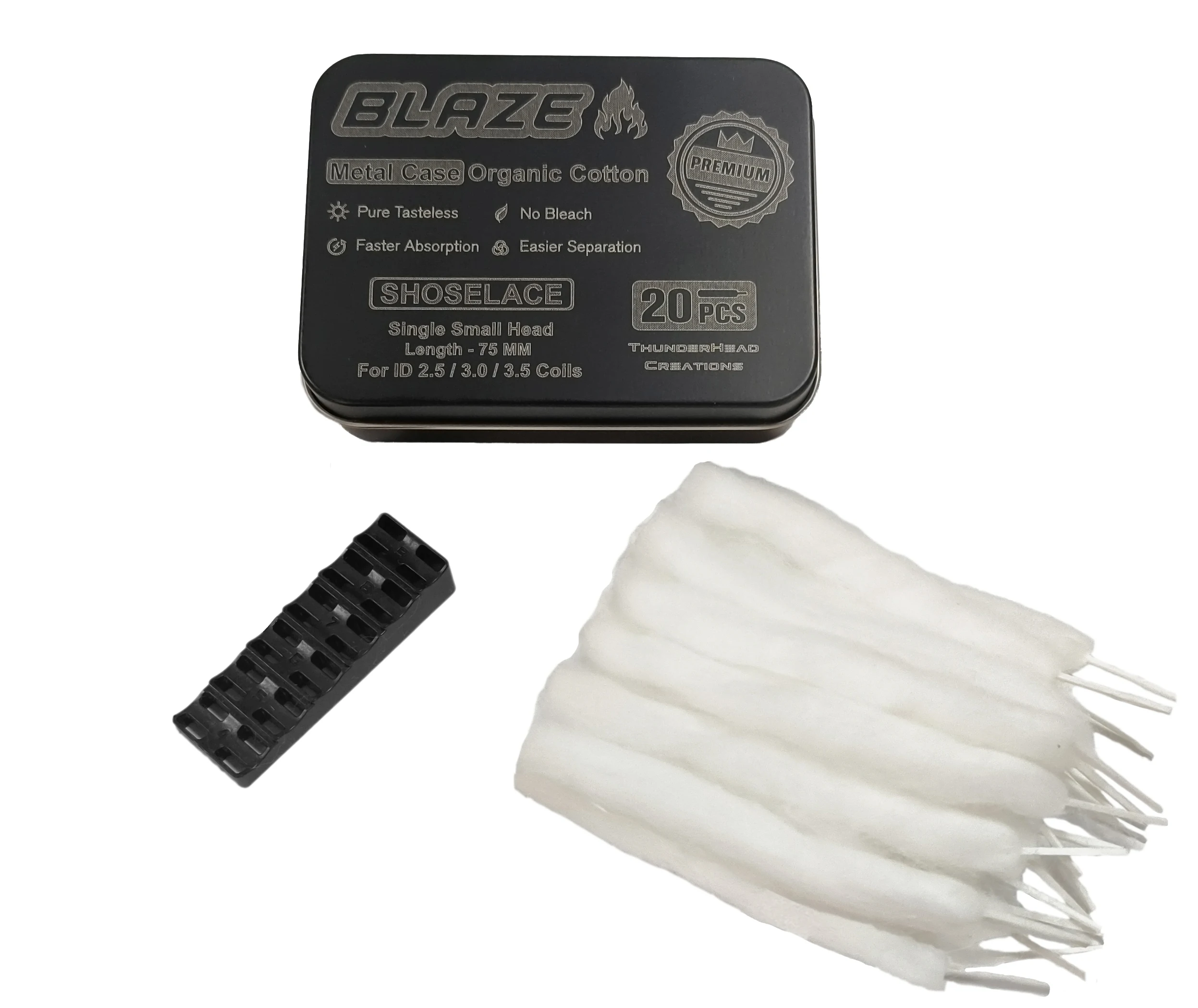 Original Thunderhead Creations Blaze Shoelaces Cotton & Boro PCTG Tank Accessories For Blaze Bridge RBA With Boro Tank