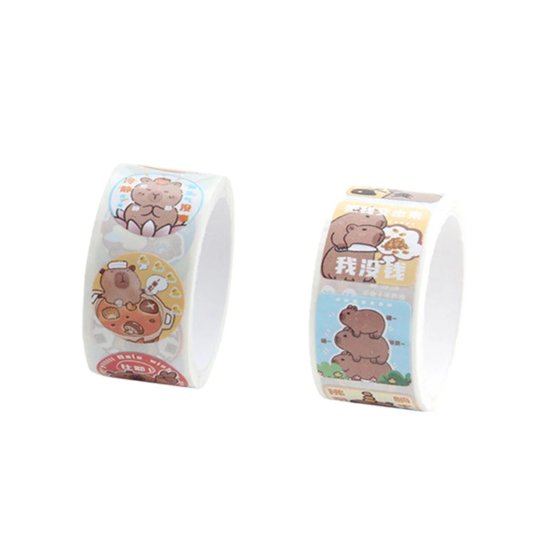 1 Roll Stickers Cartoon Capybara Graffiti Sticker For Water Bottle Laptop Luggages Laptop Decals Decoration Kid Reward Gift Toy