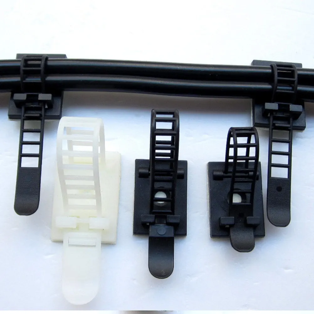 20Pcs Adjustable Cable Organizer Self Adhesive Wire Clamp Cable Holder Cord Management Fixer for Electronics Wiring