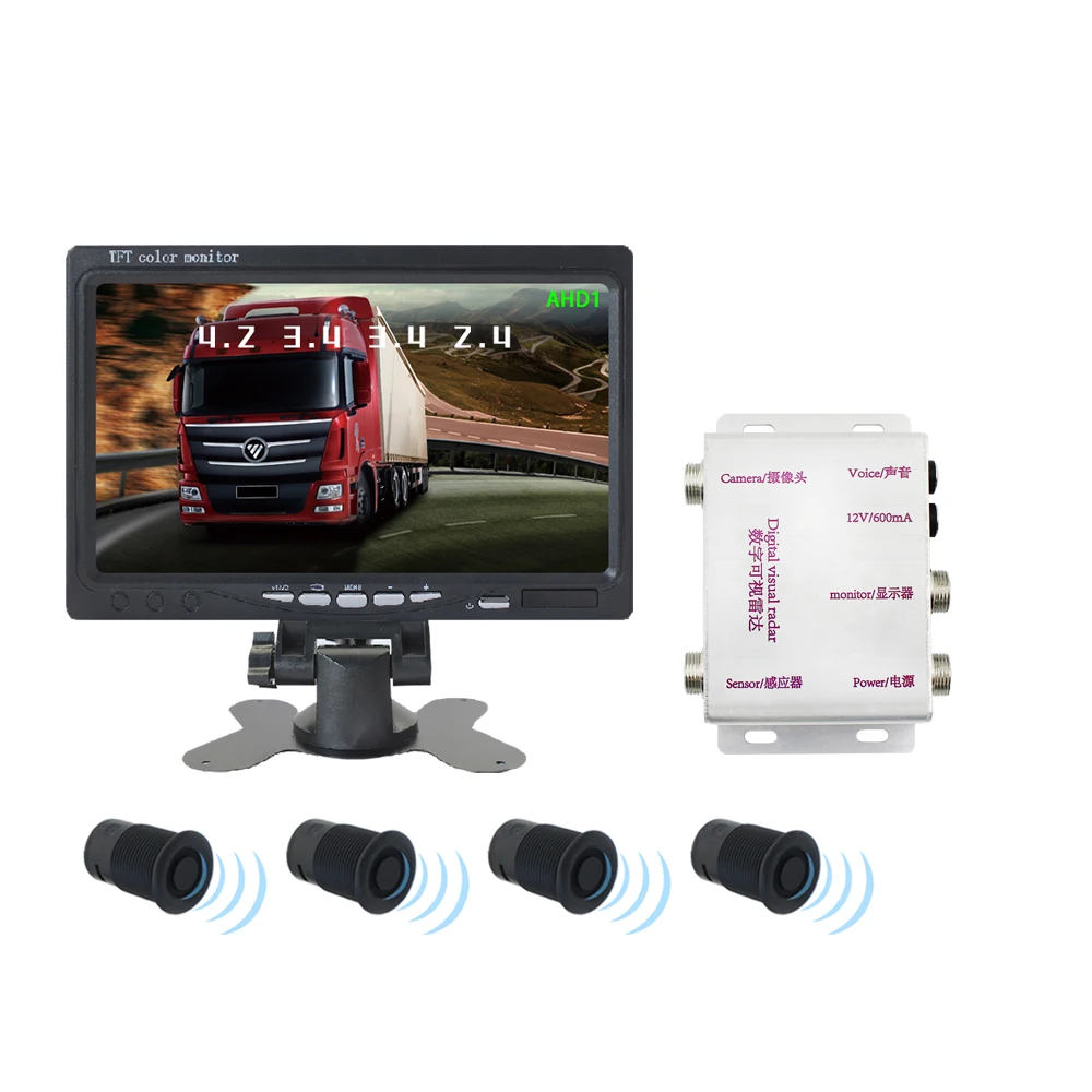 

7 Inch Ahd Display Rear View System For Truck Camera With Digital Parking Sensor Camera System Car Reversing Aid