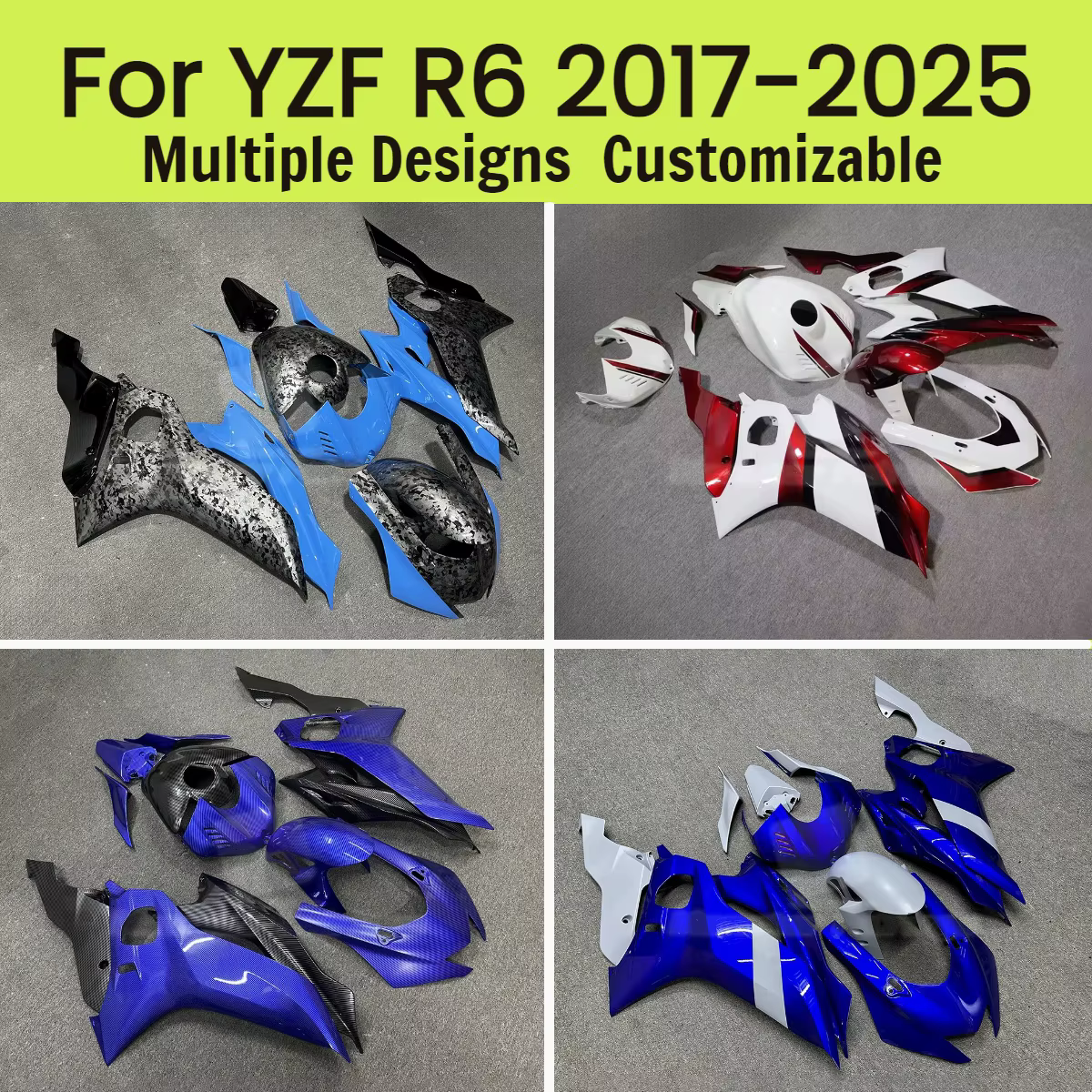 

For YAMAHA YZF R6 2017-2025 High Quality Fairings YZFR6 17-25 Motorcycle Bodywork Fairing Kit ABS Injection
