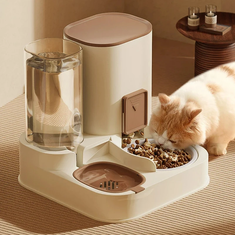 Automatic 2-in-1 Cat feeder Pet Feeding Bowl for Small Dogs Cats Large Capacity Cat Bowl Pet Food Container Water Dispenser