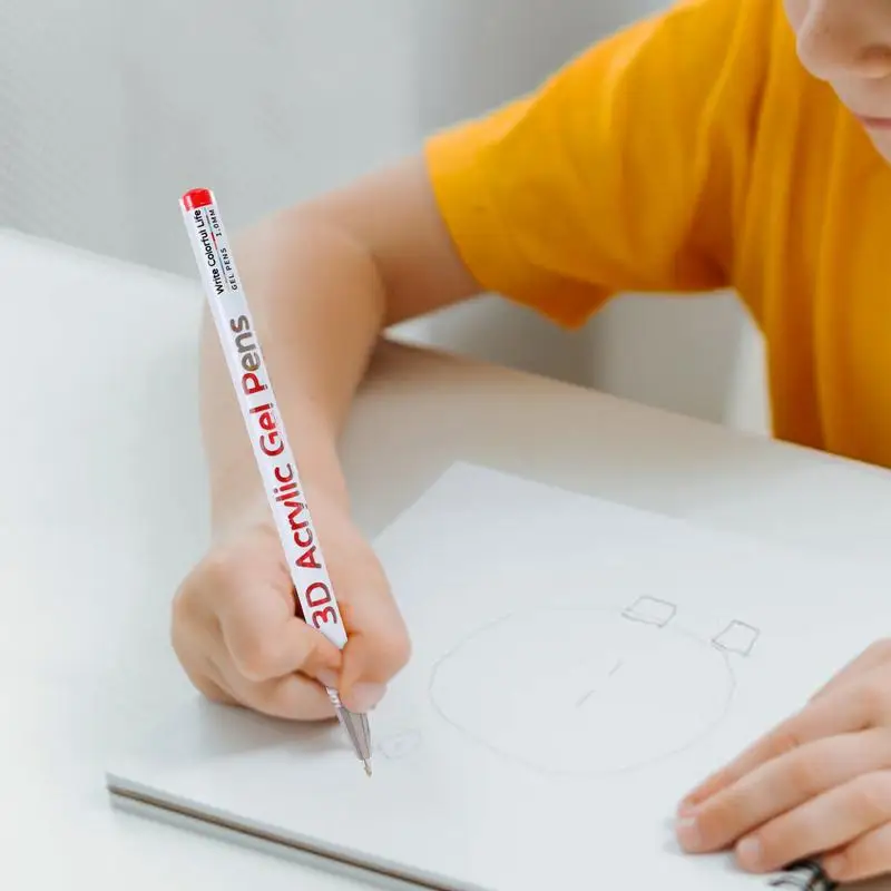 أقلام جل أكريليك ثلاثية الأبعاد 1.0 مللي متر أقلام طلاء جل أكريليك حبر سريع الجفاف 36 لون لوازم فنية أدوات مكتبية لبطاقة الكتابة السلسة