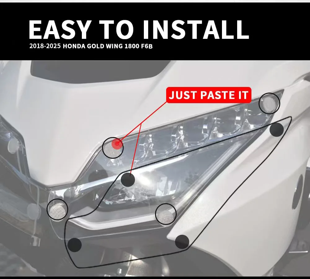 PANICAL goldwing ไฟหน้าสําหรับ Honda Goldwing GL1800 F6B 2018-2025 ไฟหน้ากระจก Protector ไฟหน้าฝาครอบกระจก