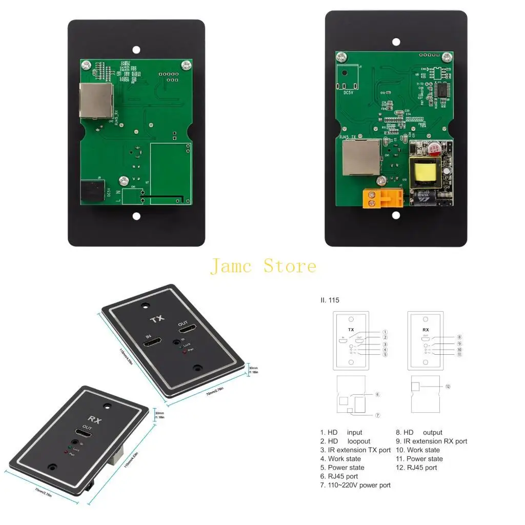 LX0B Durability Wall Plate Extender For HDTV High Definition Video Transmission