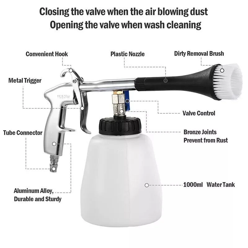 Car Wash For Tornador Washer Interior Cleaning Machine Blowing Dust Deep Cleaning Gun With Brush High Pressure