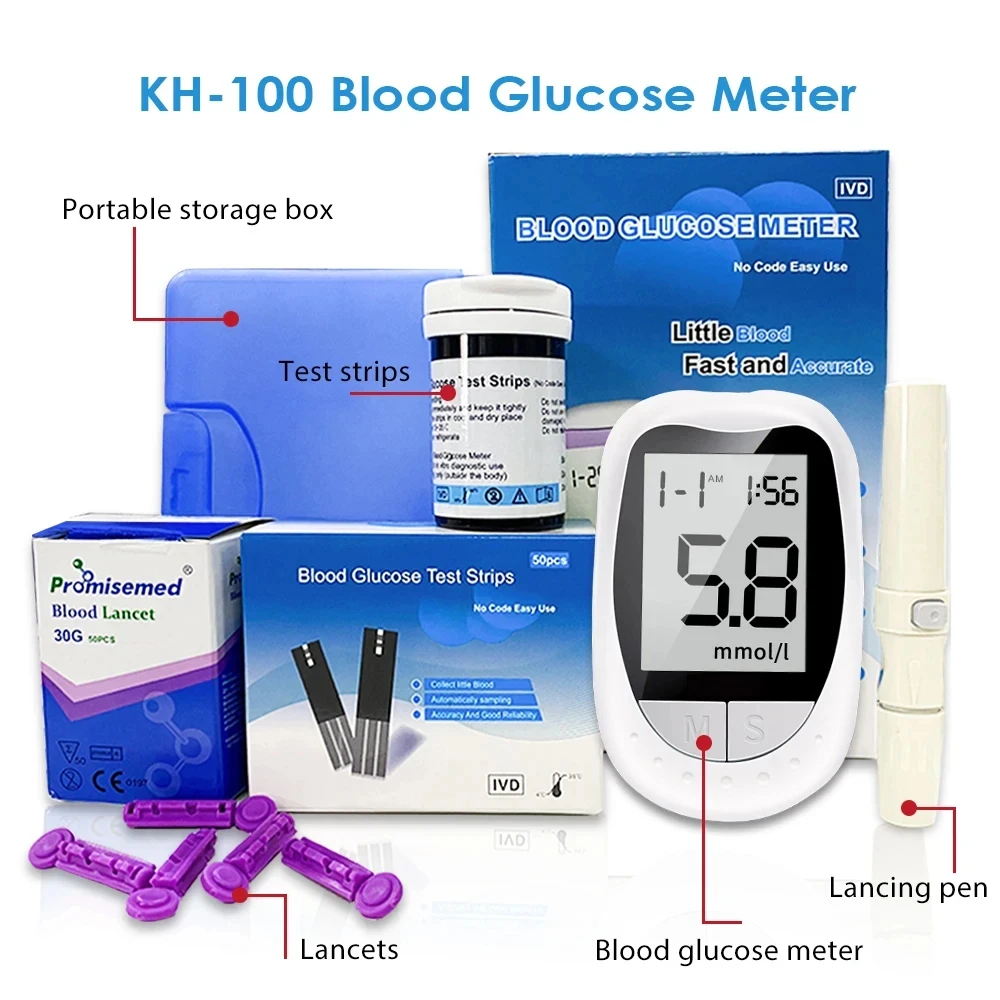 

WF Blood Glucose Meter Glucometer Kit Diabetes Test 50/100pcs Strips With Lancets Medical Blood Sugar Mg/mmol freestyle libre