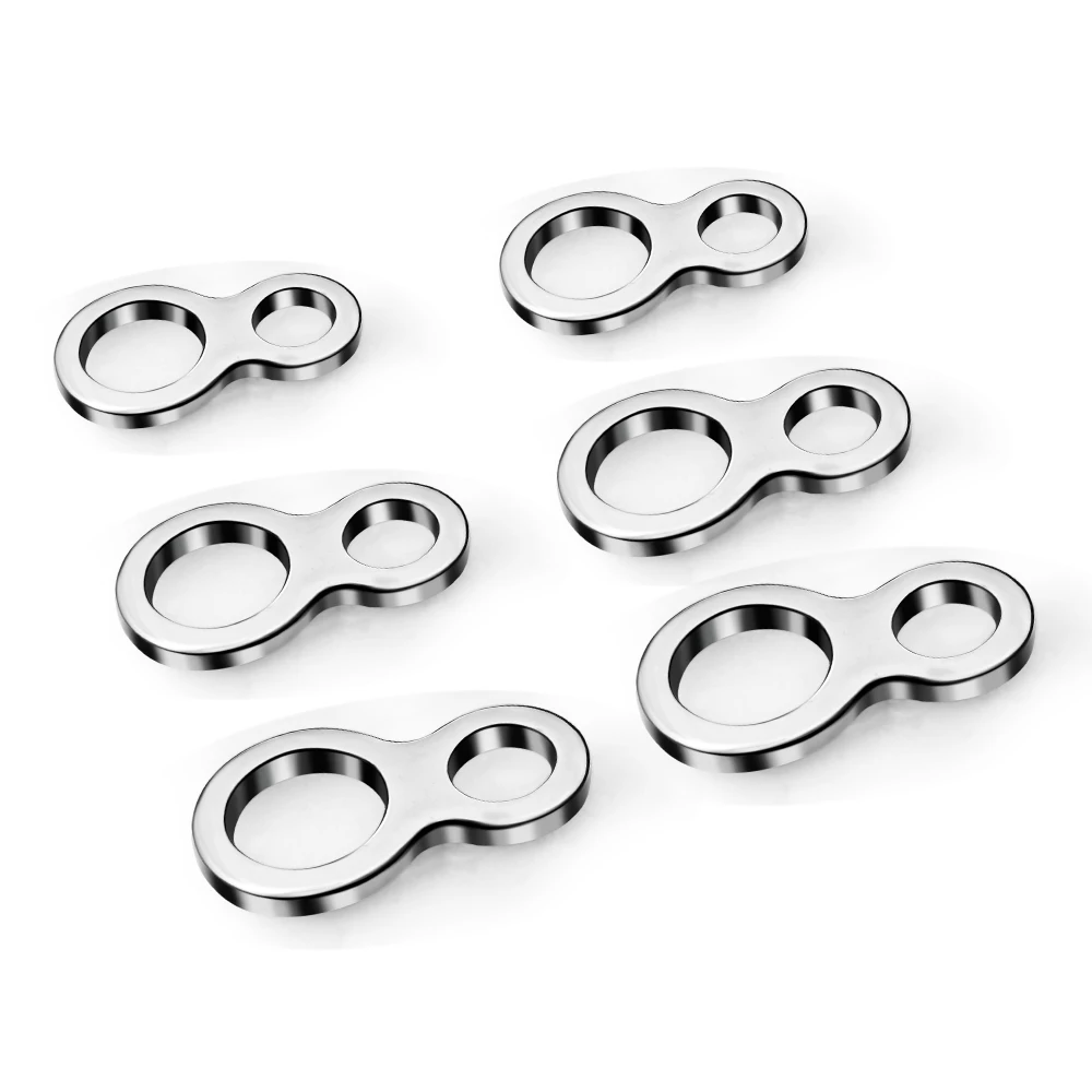 PROBEROS 20 قطعة ثمانية الشكل حلقة موصل الصيد كليب قارب من الفولاذ المقاوم للصدأ إغراء السحابة مقاطع الفضة