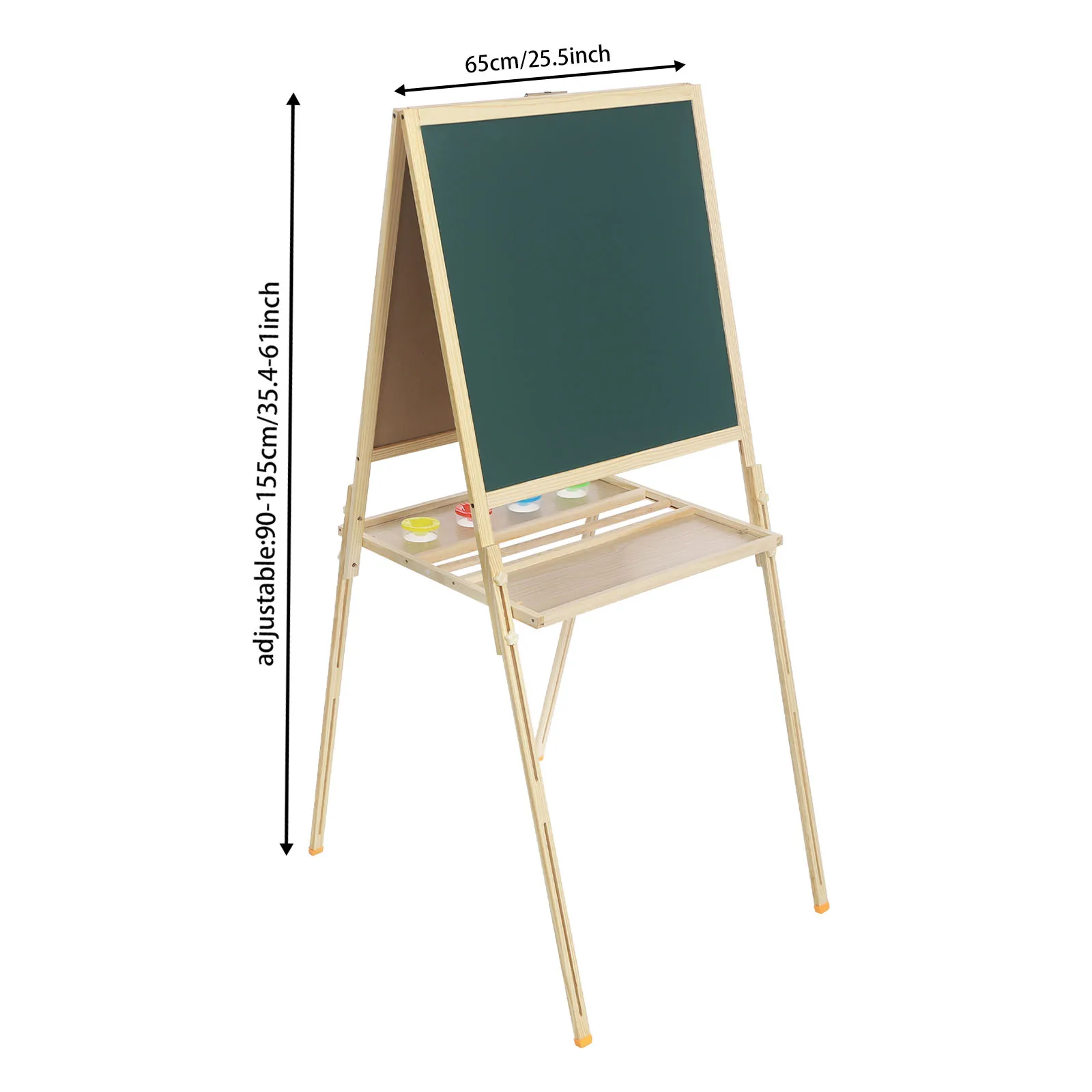 

Art Easel Wood Color Solid Wood Density Board Galvanized Plate 90-155cm Adjustable Height Kids Drawing Easel for Home Classroom Art Training