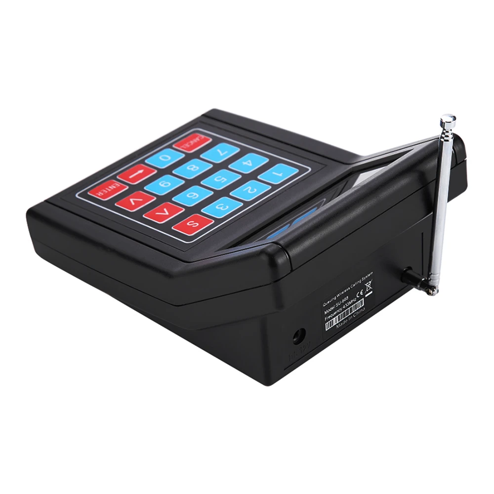 SU-668 Wireless Restaurant Waiter Coaster Paging System 1 Keyboard 10 Pagers 1 Charger Calling Queueing Service Buzzer